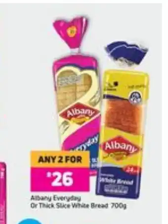 Albany Everyday Or Thick Slice White Bread 700g