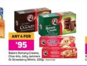 Game Bakers Romany Creams , Choc-kits, Jolly Jammers Or Strawberry Whirls 200g offer