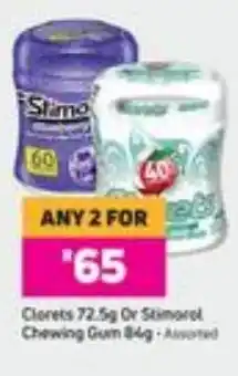 Clorets 72.5g or Slimeret Chweing Gum 84g
