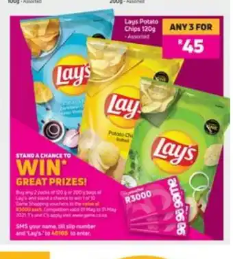 Game Lays Potato Chips 120g offer