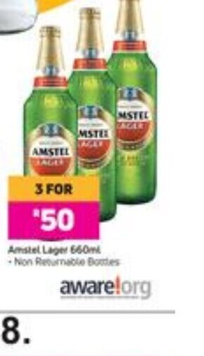 Game Amstel Lager 660ml offer