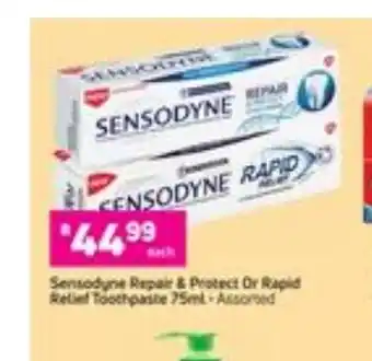Game Sensodyne Repair & Protect Or Rapid Relief Toothpaste 75ml offer