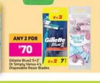 Game Gillete Blue 2 5x2 Or Simply Venus 4's Disposable Razor Blades offer