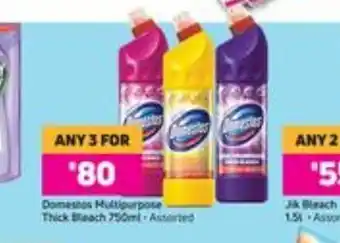 Game Domestos Multi- Purpose Thick Bleach 750ml offer