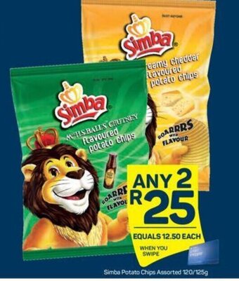 Pick n Pay Simba Potato Chips Assorted 120/125g offer