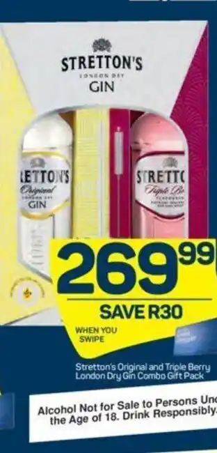 Pick n Pay Stretton Original and Triple Berry London Dry Gin Combo Gift Pack offer