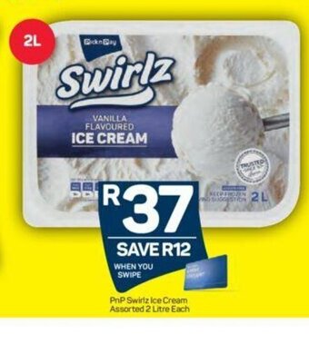 Pick n Pay PnP Swirlz Ice Cream Assorted 2 Litre Each offer