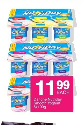 Save Danone Nutriday Smooth Yoghurt 6x100g offer