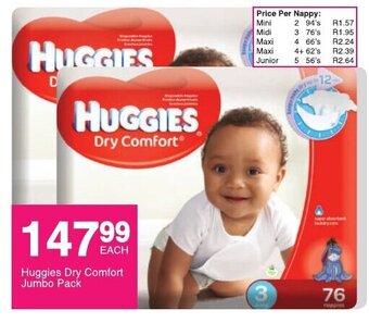 Save Huggies Dry Comfort Jumbo Pack offer