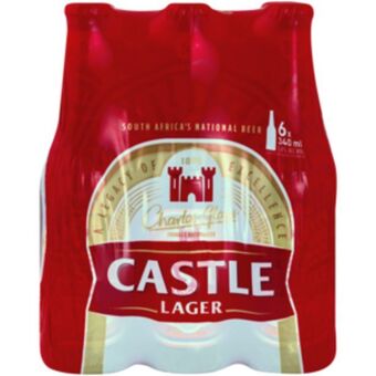 Castle lager beer bottles 6 x 340ml