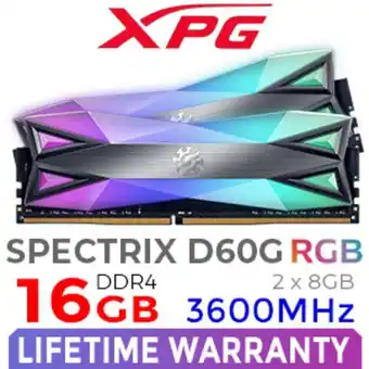 Adata spectrix d60g rgb 16gb ddr4 3600mhz memory