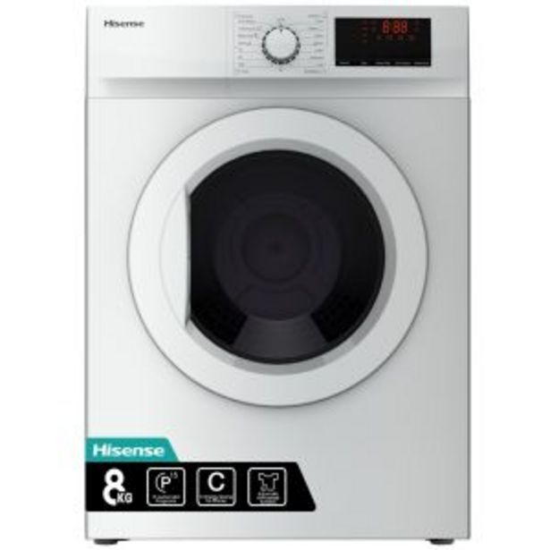 Hisense 8kg silver tumble dryer dvdl80s offer at Hirsch's