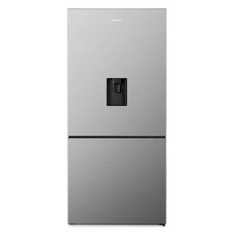 Teljoy Hisense 463l brushed stainless combi fridge/ freezer with water dispenser offer