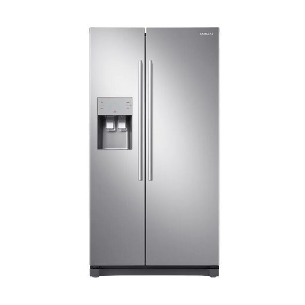 Samsung 501l elegant inox side by side fridge/freezer with water and ice dispenser offer at Teljoy