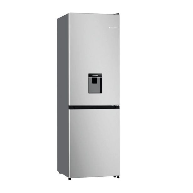 Bosch 263l stainless steel look combi fridge/ freezer with water