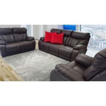 Hirsch's Grafton everest unity 3piece 5-action lounge suite (leather uppers) offer