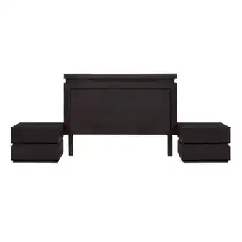 Gabi 3 piece dark mahogany queen size bedroom suite