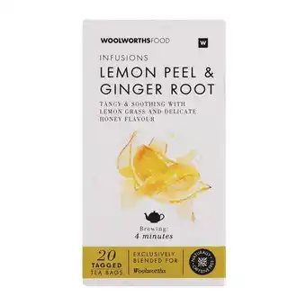 Woolworths Lemon peel and ginger root tea 20 pk offer