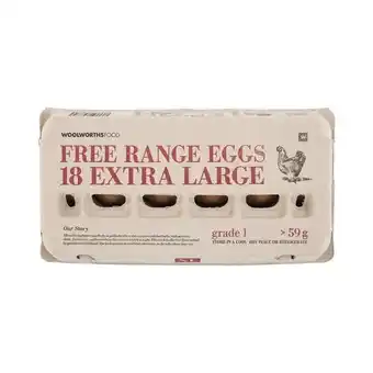 Woolworths Free range extra large eggs 18 pk offer