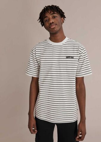 Woolworths Teen recycled cotton oversized stripe t-shirt offer