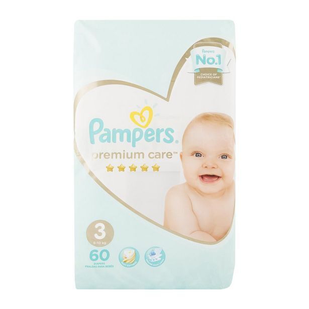 Pampers premium care no.3 (6 10 kg) nappies 60 pk offer at Woolworths