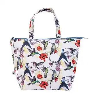Hummingbird and flowers design tote cooler