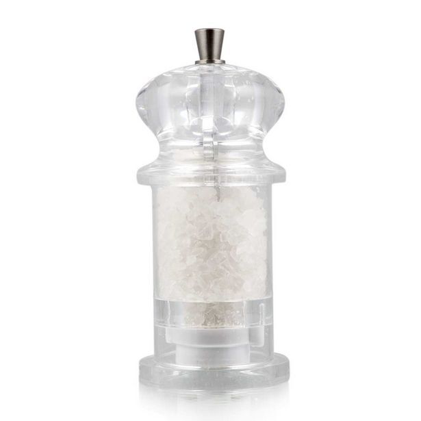 Clear acrylic salt or pepper grinder offer at Woolworths