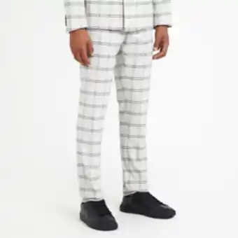 Mkm grey smart slim double breasted multi check trouser