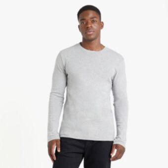 Markham Rj grey melange ls crew rib t-shirt offer