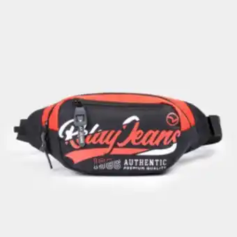 Markham Rj red/black script colourblock chestbag offer