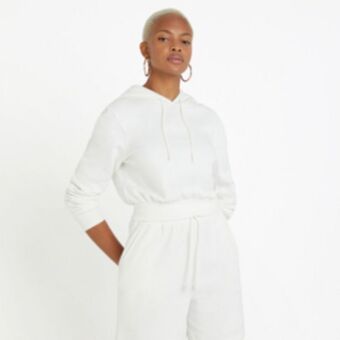 Sportscene Redbat classics women's white cropped hoodie offer