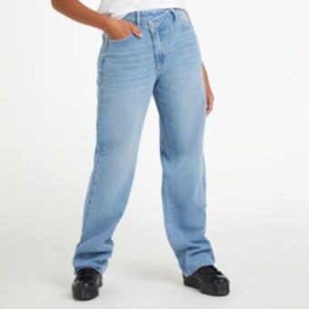 Sportscene Redbat women's medium wash high rise straight jeans offer