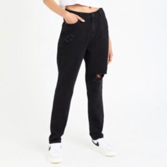 Sportscene Redbat women's black mom jeans offer