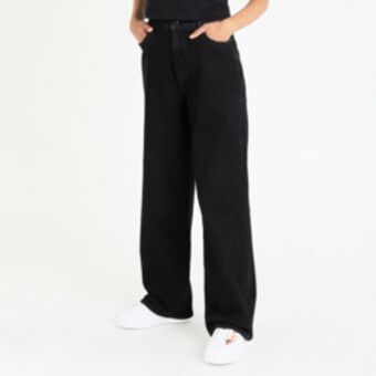 Sportscene Redbat women's black high rise straight jeans offer