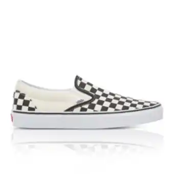 Sportscene Vans men's checkerboard classic slip-on white/black sneaker offer