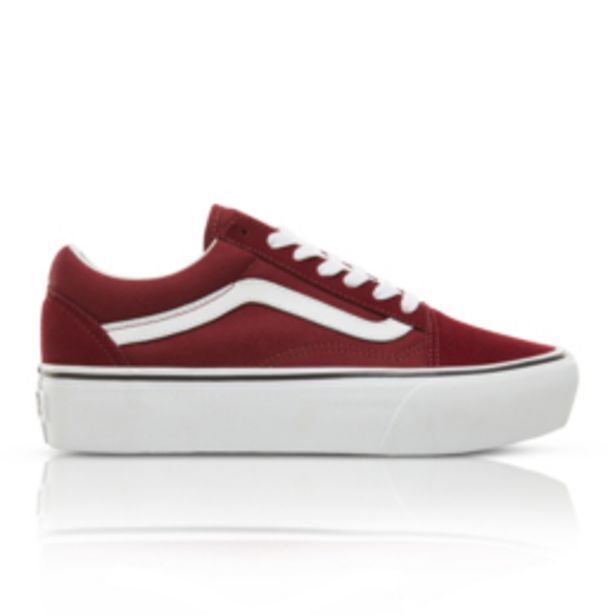Vans women's platform old skool burgundy sneaker offer at Sportscene