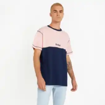 Sportscene Redbat men's pink/navy relaxed t-shirt offer