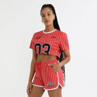 Sportscene Redbat athletics women's red shorts offer