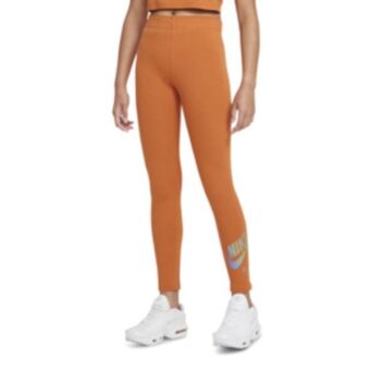 Sportscene Nike girls nsw air orange leggings offer