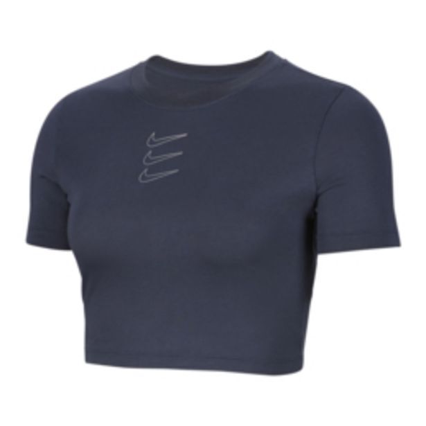 Nike women's nsw blue cropped top offer at Sportscene