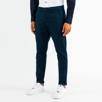Turn-up cropped smart cotton chino