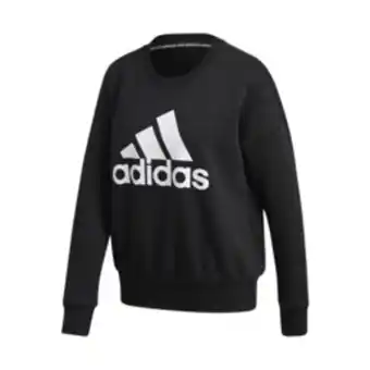 Women's adidas badge of sport brushed black crew sweat