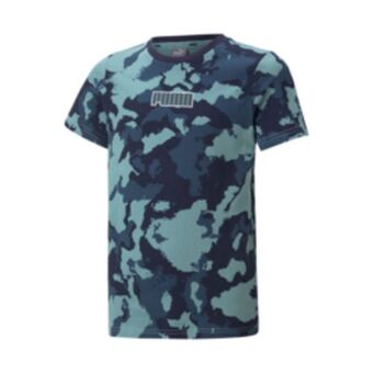 Boys puma alpha aop graphic blue/navy tee