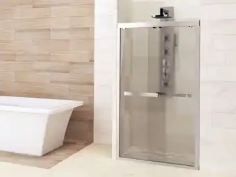 Crystaltech walk in bi slider chrome shower door - ct8008bf - 1600 -1700 x 2000mm