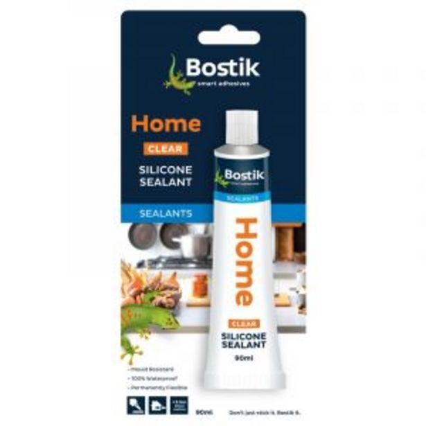 Bostik home, silicone sealant, clear, 90ml offer at Gelmar