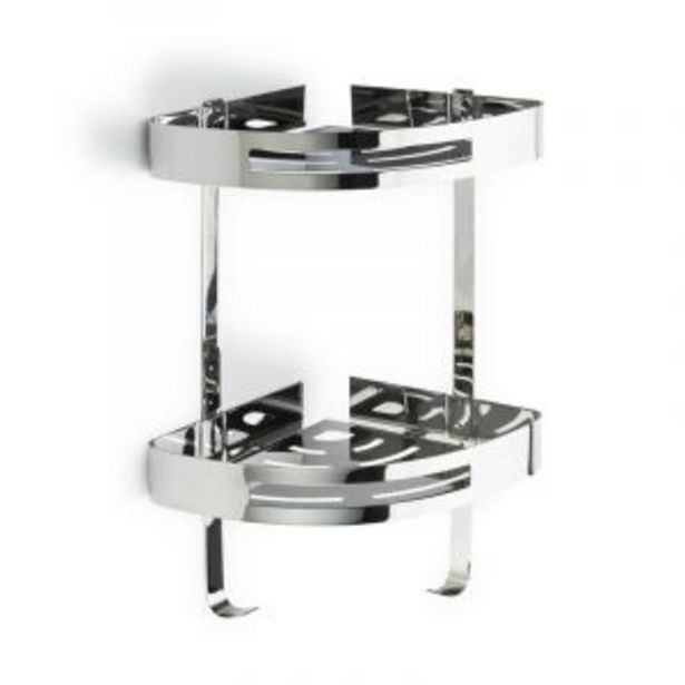 Corner shelf, 2 tier, stainless steel offer at Gelmar