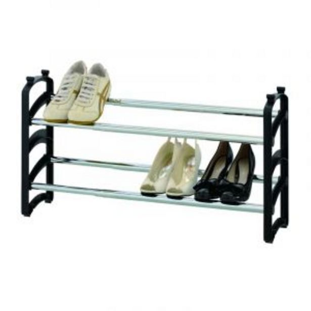 Shoe rack, 2 tier, extendable, chrome plated offer at Gelmar