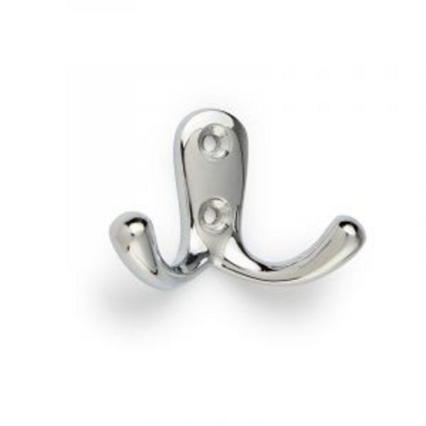 Double coat hook, chrome offer at Gelmar