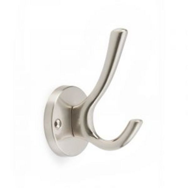 Modern hat and coat hook, brushed satin nickel offer at Gelmar