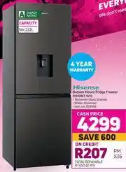 Game Hisense 222Ltr Bottom Mount Fridge Freezer H310BIT-WD offer